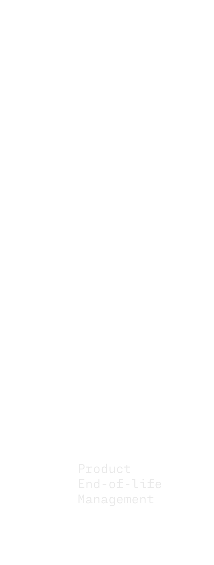 Fincantieri | Group - Sustainability - Energy Transition - Net-zero: Black and white diagram of the product life cycle with three phases: ‘Product Construction Development’, ‘Product management during operation’, ‘Product disposal at end of life’, concentric octagonal shapes around each phase.